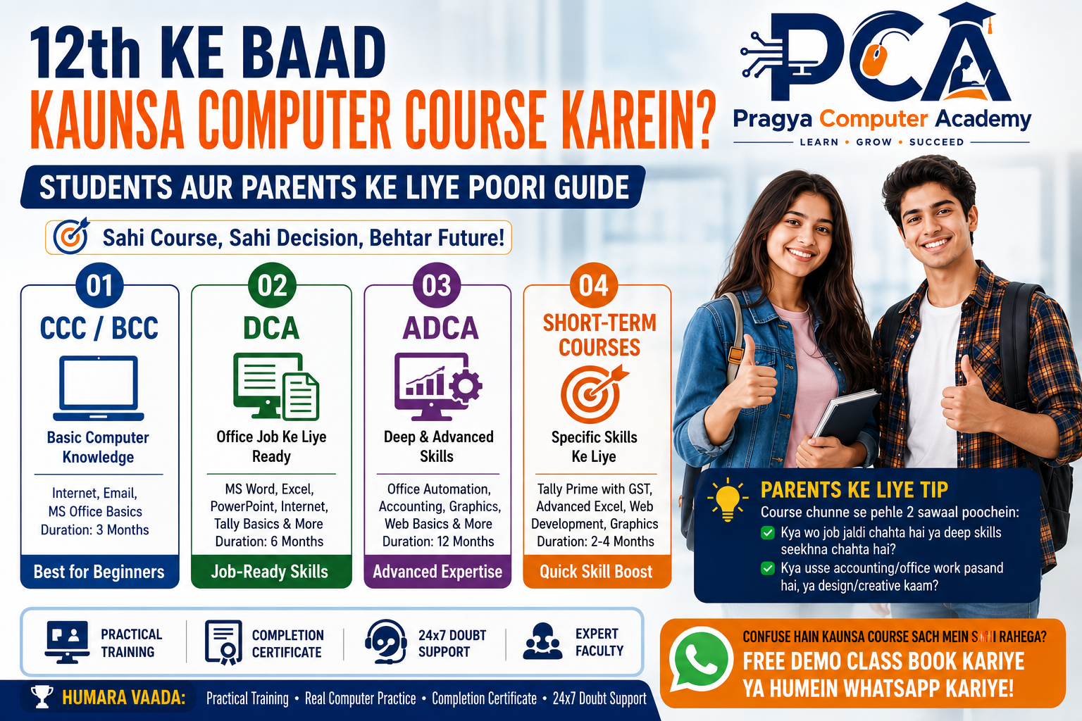 12th Ke Baad Kaunsa Computer Course Karein? Students Aur Parents Ke Liye Poori Guide